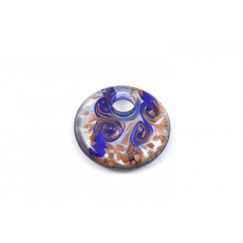 Lampworked glass pendant round 40mm*
